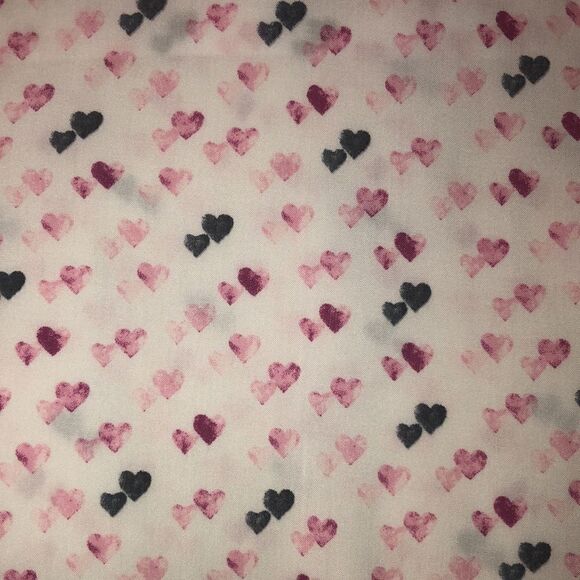 J&D XL Romantic Heart Print White Pink Gray High Low Blouse - Picture 12 of 12